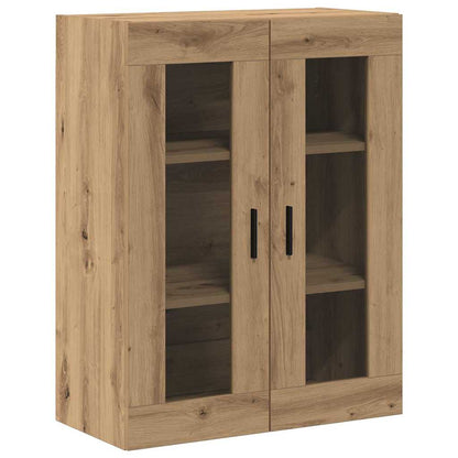 Highboard 2 pcs Artisan-Eiche Engineered Wood und Glas