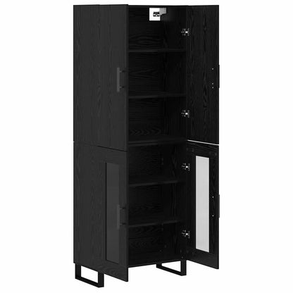 Highboard 2 pcs Schwarz Eichen-Optik 69,5 x 34 x 180 cm