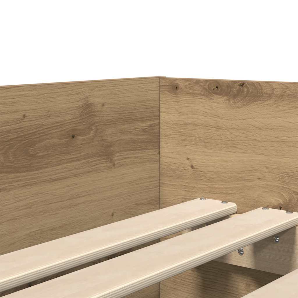 Bettrahmen Artisan-Eiche 100 x 200 cm Massives Kiefernholz
