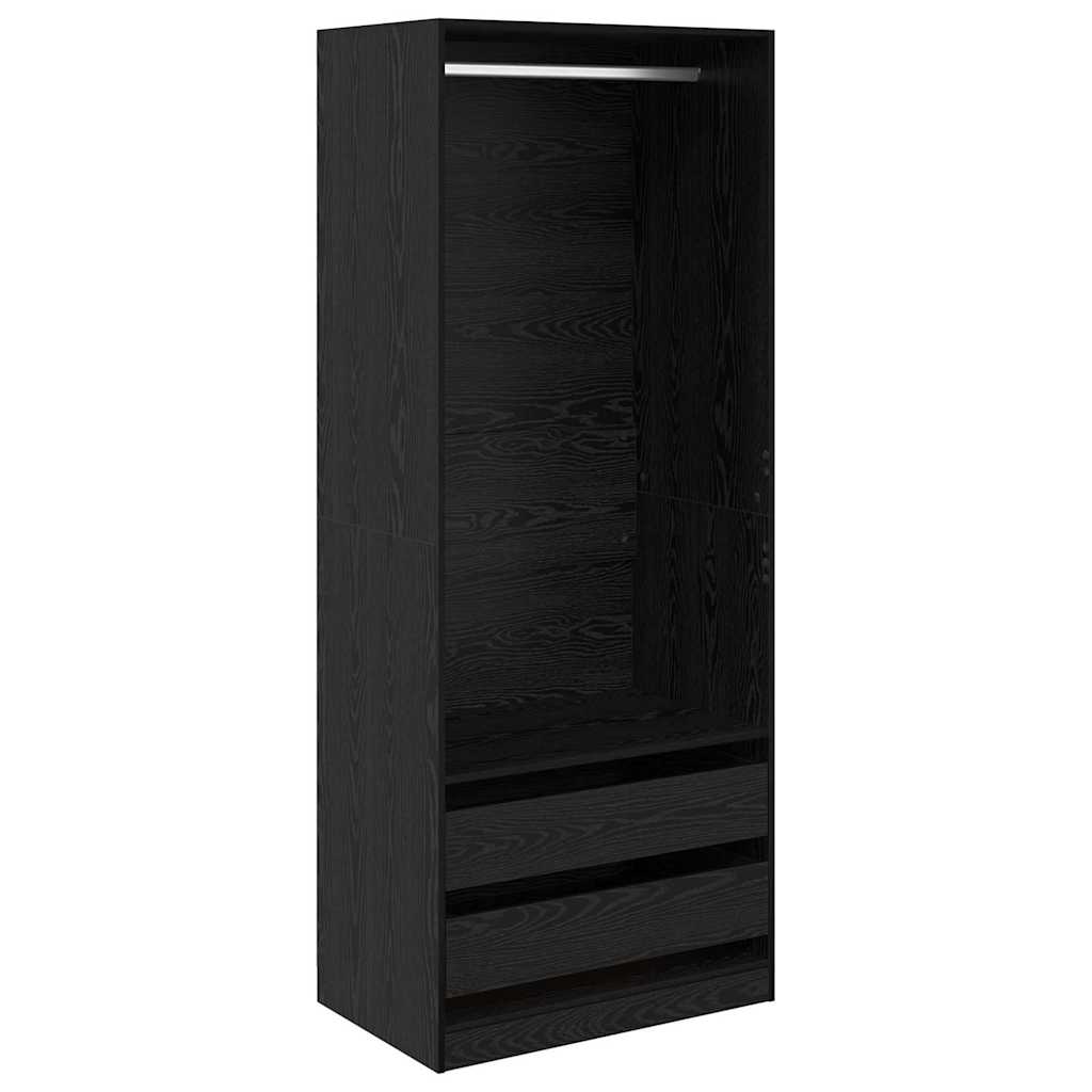 Kleiderschrank Schwarz Eichen-Optik 80 x 50 x 200 cm