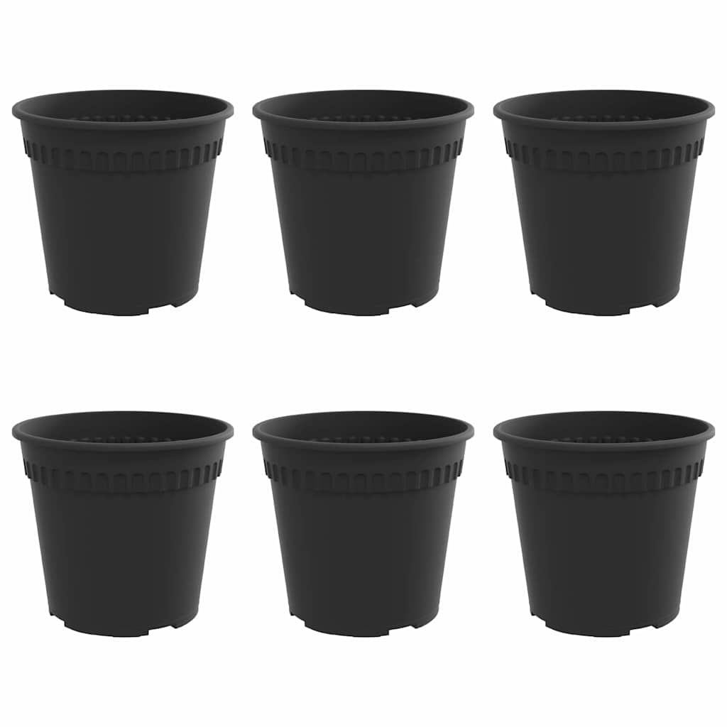 Runder Blumentopf 6 pcs Schwarz Ø 17 x 14 cm Kunststoff