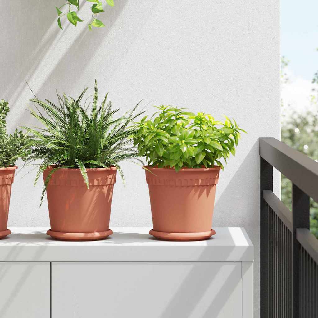 Runder Blumentopf 24 pcs Ziegelrot Ø 19 x 16 cm Kunststoff