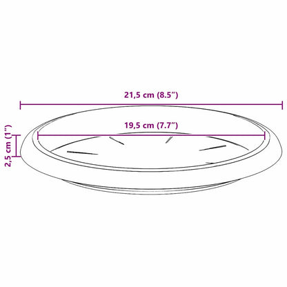 Runde Blumenplatte 6 pcs Ziegelrot Ø 21,5 x 2,5 cm Kunststoff