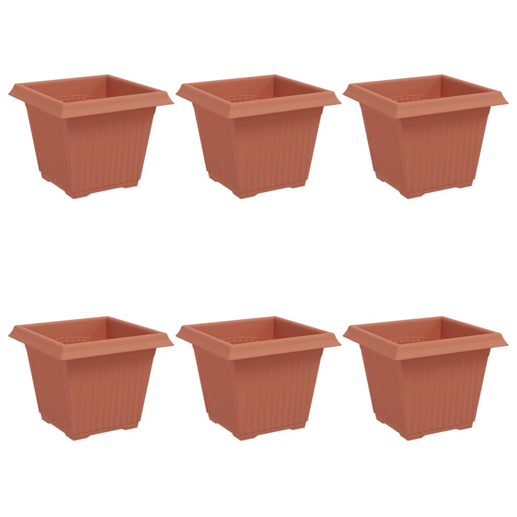 Quadratischer Blumentopf 6 pcs Ziegelrot 20 x 20 x 16 cm
