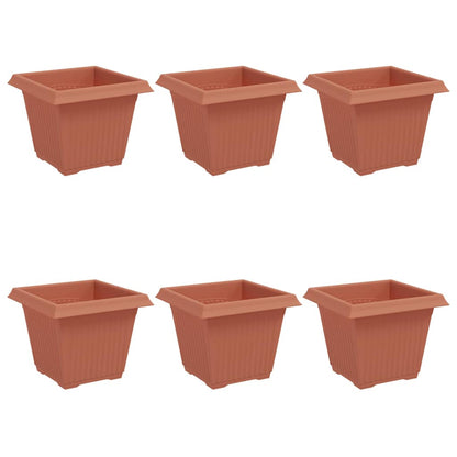 Quadratischer Blumentopf 6 pcs Ziegelrot 20 x 20 x 16 cm