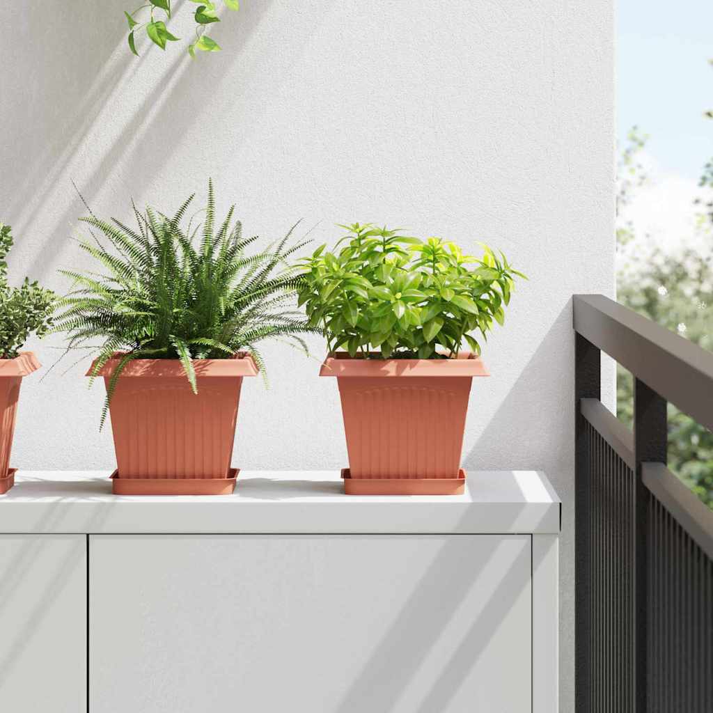 Quadratischer Blumentopf 24 pcs Ziegelrot 20 x 20 x 16 cm