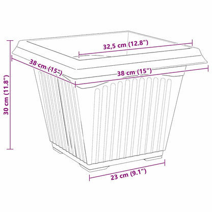 Quadratischer Blumentopf 24 pcs Ziegelrot 38 x 38 x 30 cm