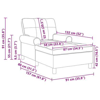 Lounge-Liege mit Kissen Gelb 91 x 157 x 91 cm Samt