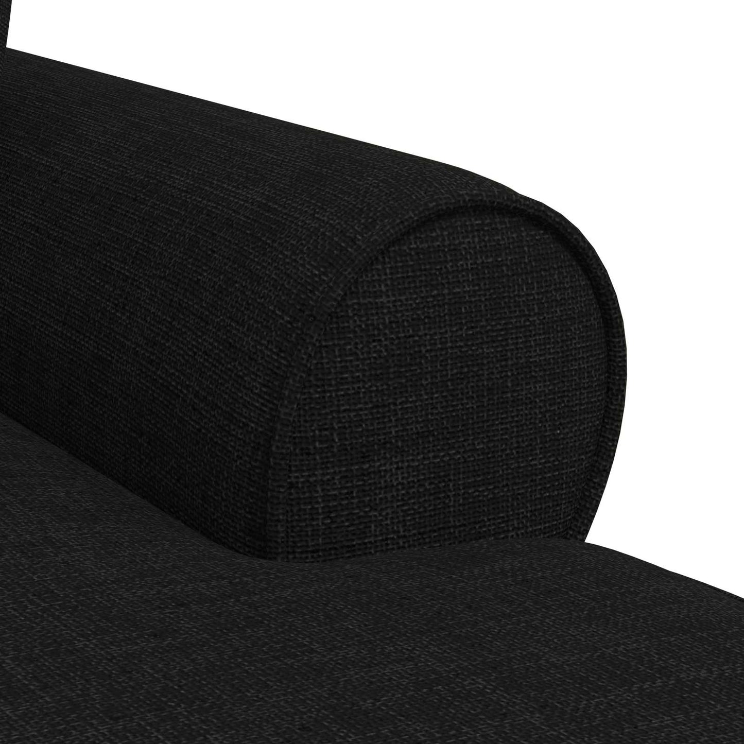 Chaise Lounge mit Rock mit Kissen 3 pcs Schwarz Stoff