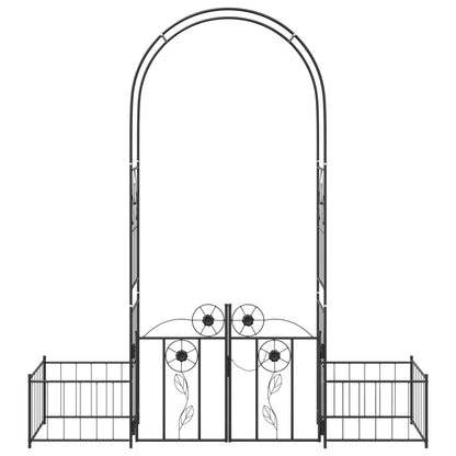 Gartenbogen mit Schloss Schwarz 203 x 50 x 218 cm