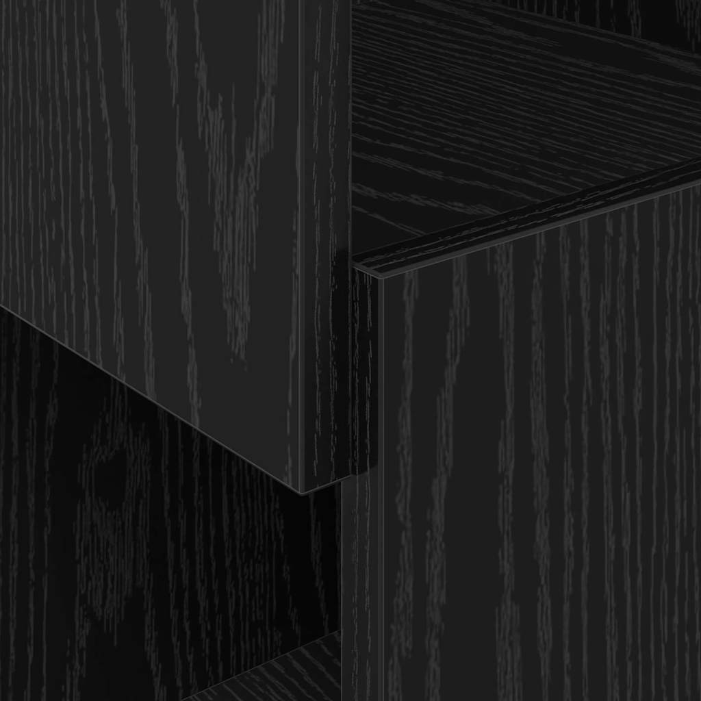 Eckschrank Schwarz Eichen-Optik 25,5x25x102cm Holzwerkstoff