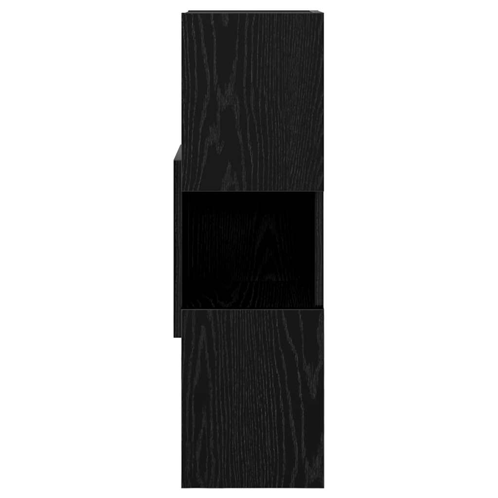 Eckschrank Schwarz Eichen-Optik 25,5x25x80cm Holzwerkstoff