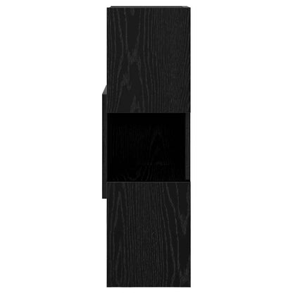 Eckschrank Schwarz Eichen-Optik 25,5x25x80cm Holzwerkstoff