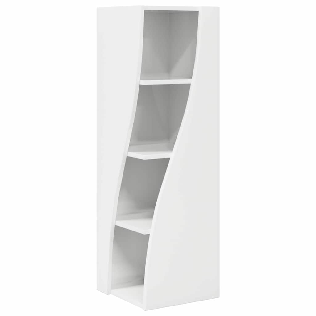 Eckschrank Hochglanz Weiß 32x32x102cm Holzwerkstoff