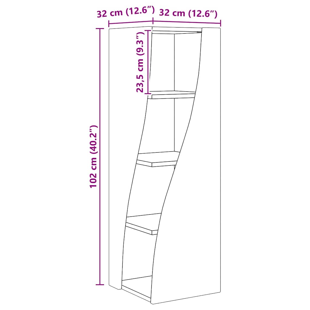 Eckschrank Artisan-Eiche 32x32x102cm Holzwerkstoff