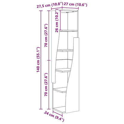 Eckschrank Schwarz 27,5x27x140cm Holzwerkstoff