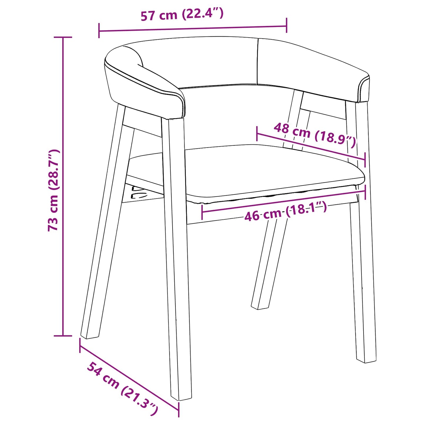 Esszimmerstühle 2 pcs Hellbraun 54 x 57 x 73 cm