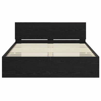 Bettrahmen Schwarz Eichen-Optik 140 x 190 cm Holzwerkstoff