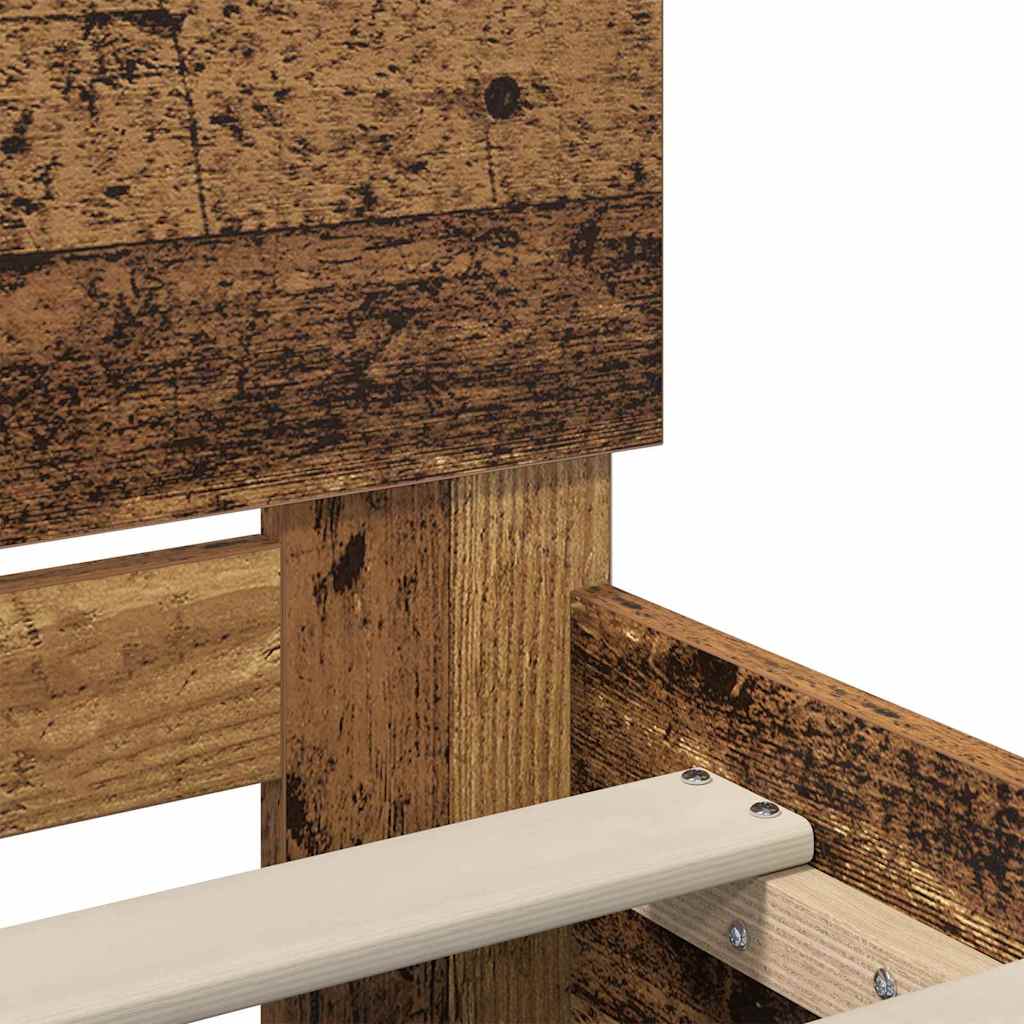 Bettrahmen mit Kopfteil Altholz 140 x 200 cm Holzwerkstoff