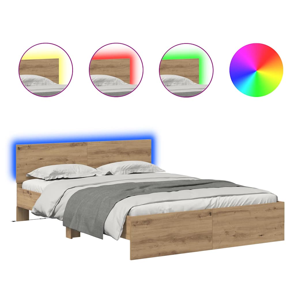 Bettrahmen Artisan-Eiche 160 x 200 cm Holzwerkstoff