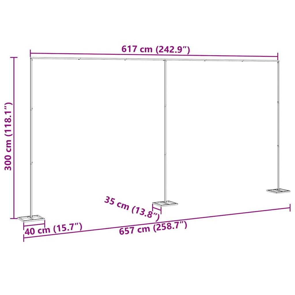 Hochzeitsbogen Gold 657 x 35 x 300 cm Stahl