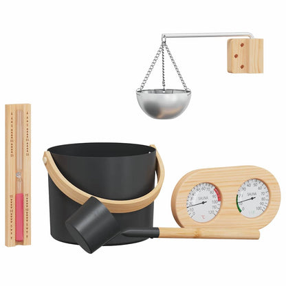 Sauna Zubehör Set 5 pcs Schwarz