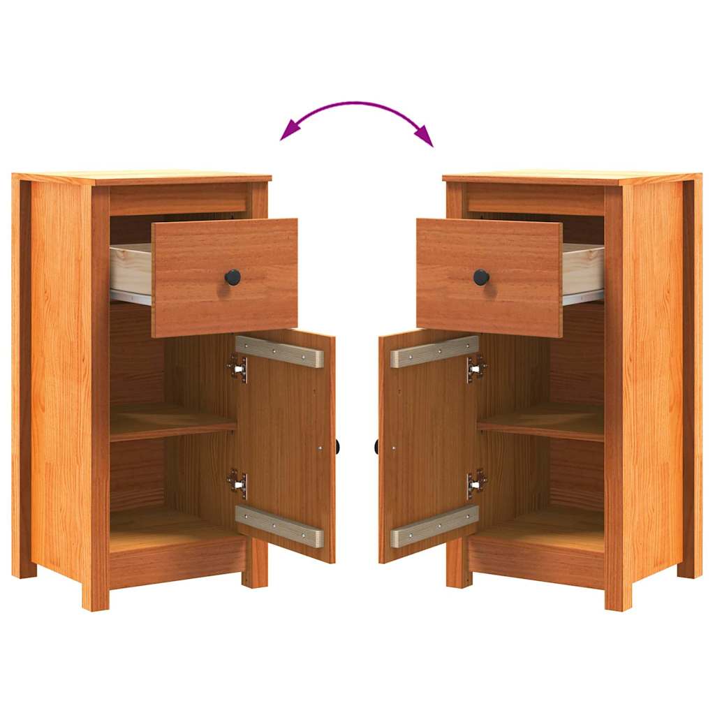 Sideboard Wachsbraun 39 x 34,5 x 80 cm Massives Kiefernholz