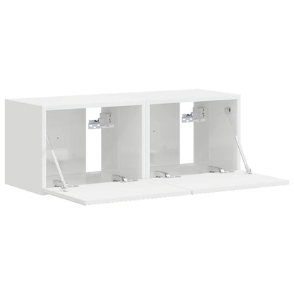 TV-Wandschrank 2 pcs Glänzend Weiß 60 x 31 x 29,5 cm