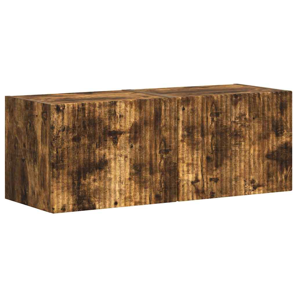 TV-Wandschrank 2 pcs Geräucherte Eiche 60 x 31 x 29,5 cm