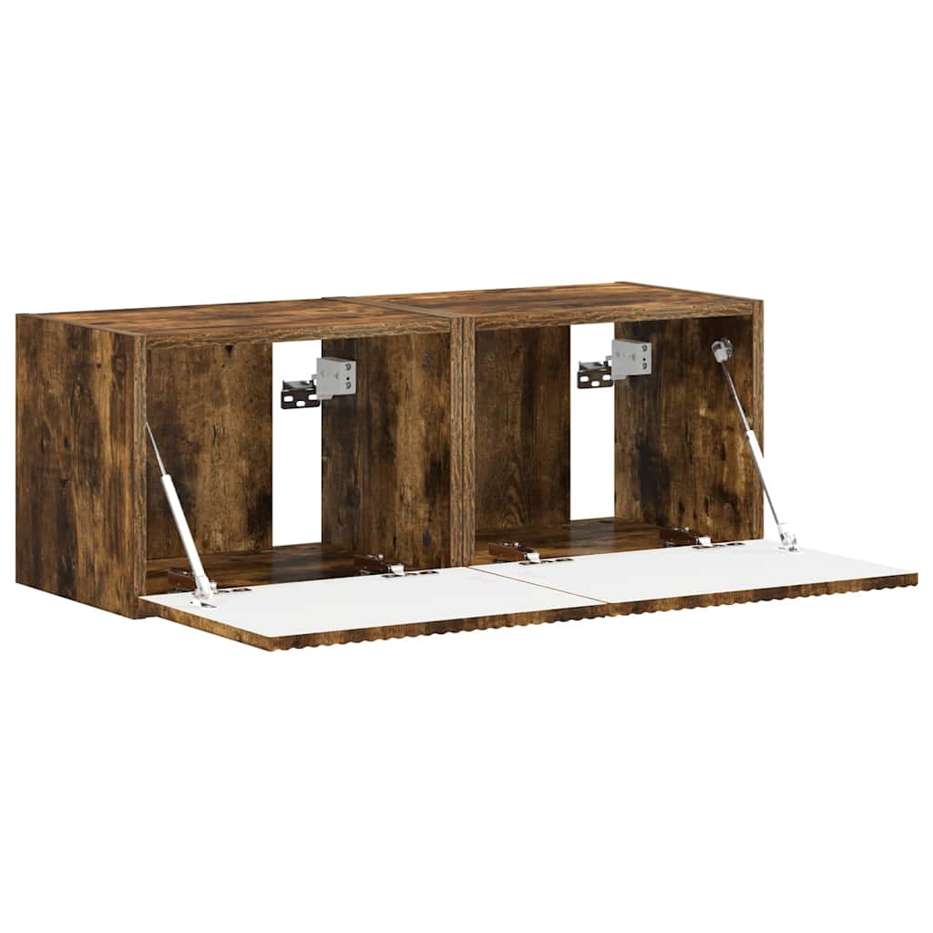 TV-Wandschrank 2 pcs Geräucherte Eiche 60 x 31 x 29,5 cm