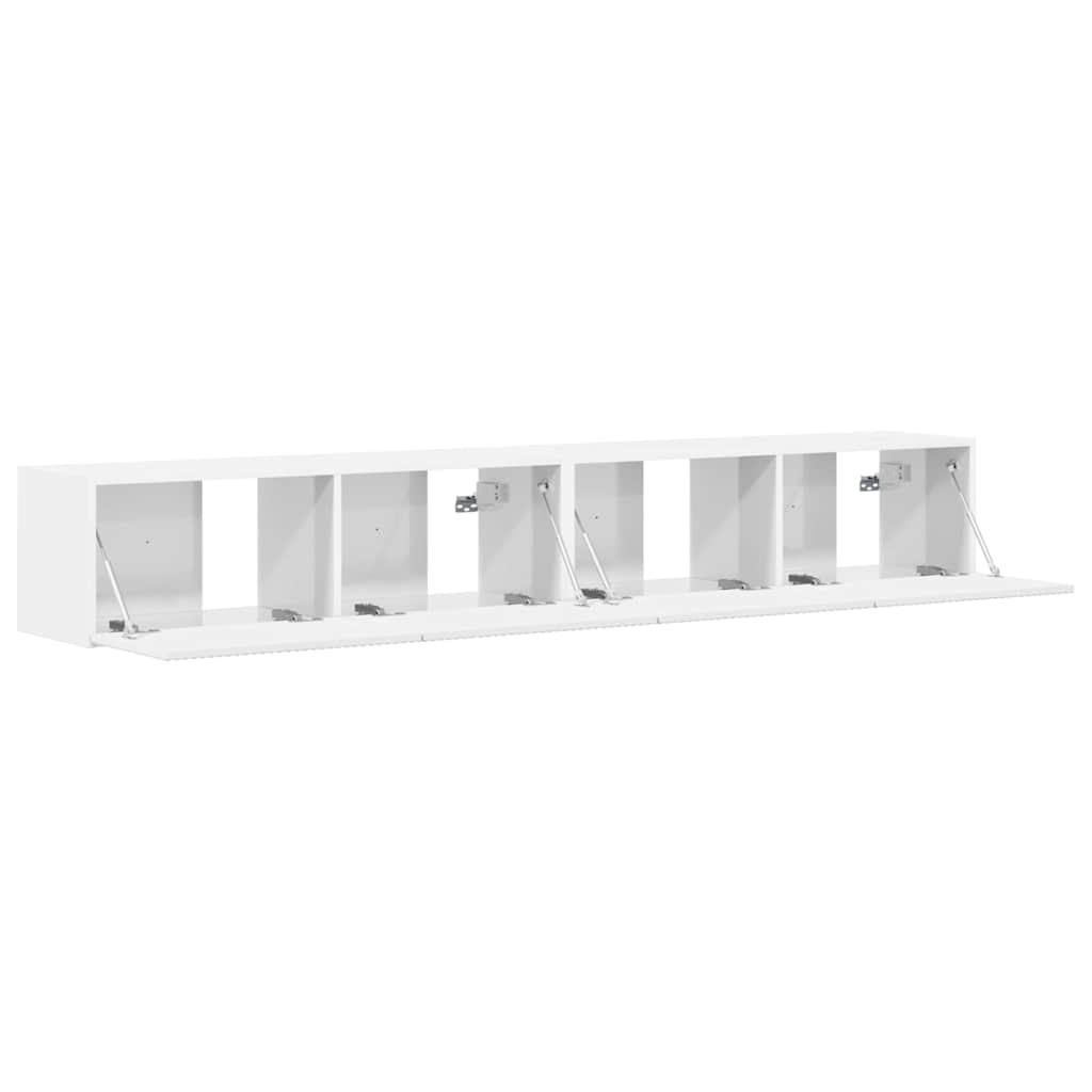 TV-Wandschrank 2 pcs Glänzend Weiß 98 x 31 x 29,5 cm