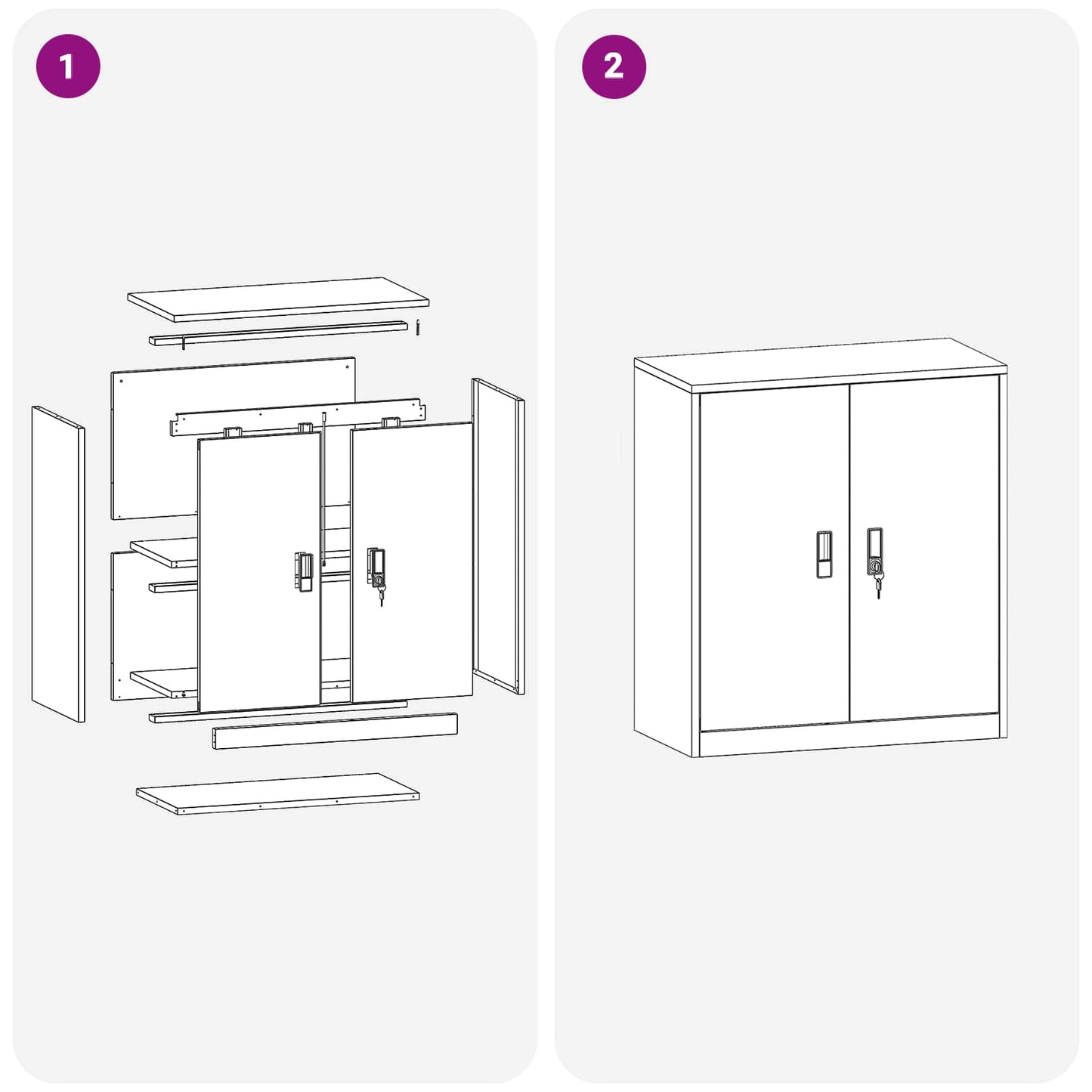 Aufbewahrungsschrank Rosa 80 x 40 x 90 cm Stahl