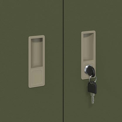 Aufbewahrungsschrank Olive Grün 80 x 40 x 105 cm Stahl