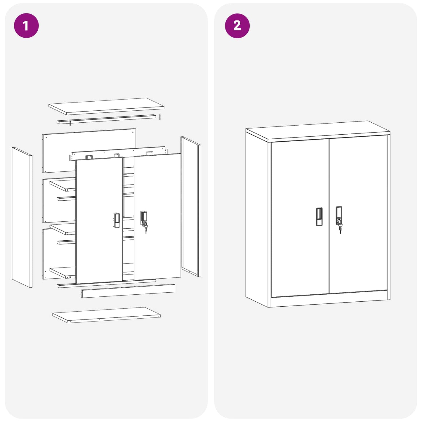Aufbewahrungsschrank Weiß 80 x 40 x 105 cm Stahl