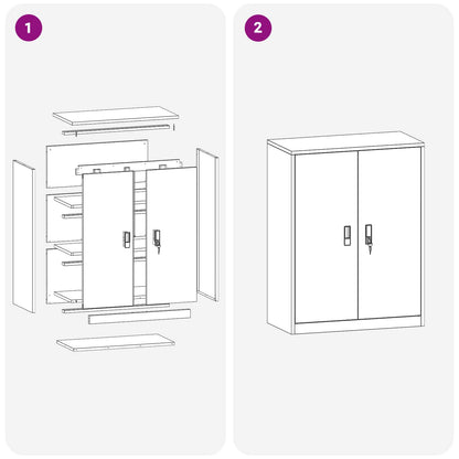 Aufbewahrungsschrank Weiß 80 x 40 x 105 cm Stahl
