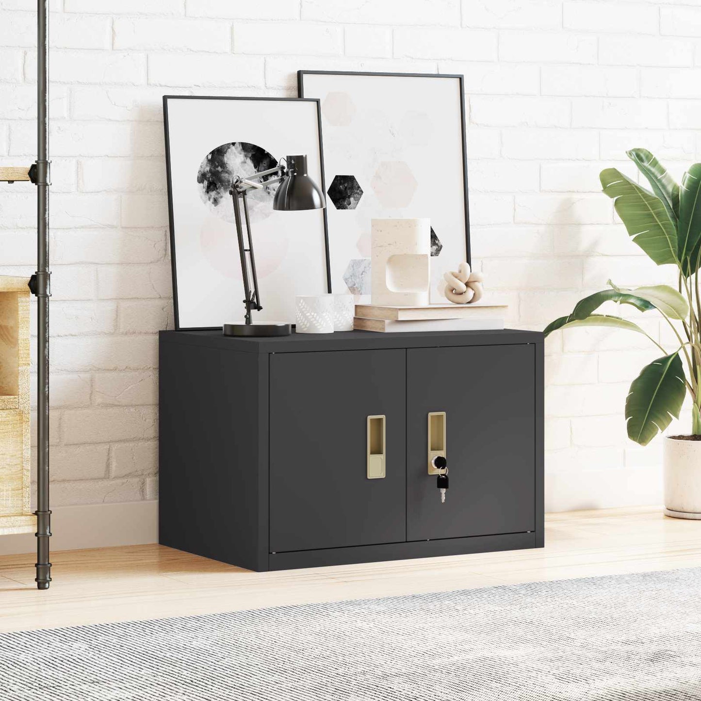 Aufbewahrungsschrank Schwarz 60 x 40 x 40 cm Stahl