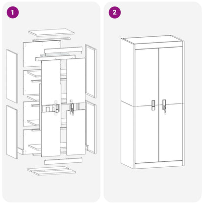 Aufbewahrungsschrank Senfgelb 60 x 40 x 140 cm Stahl