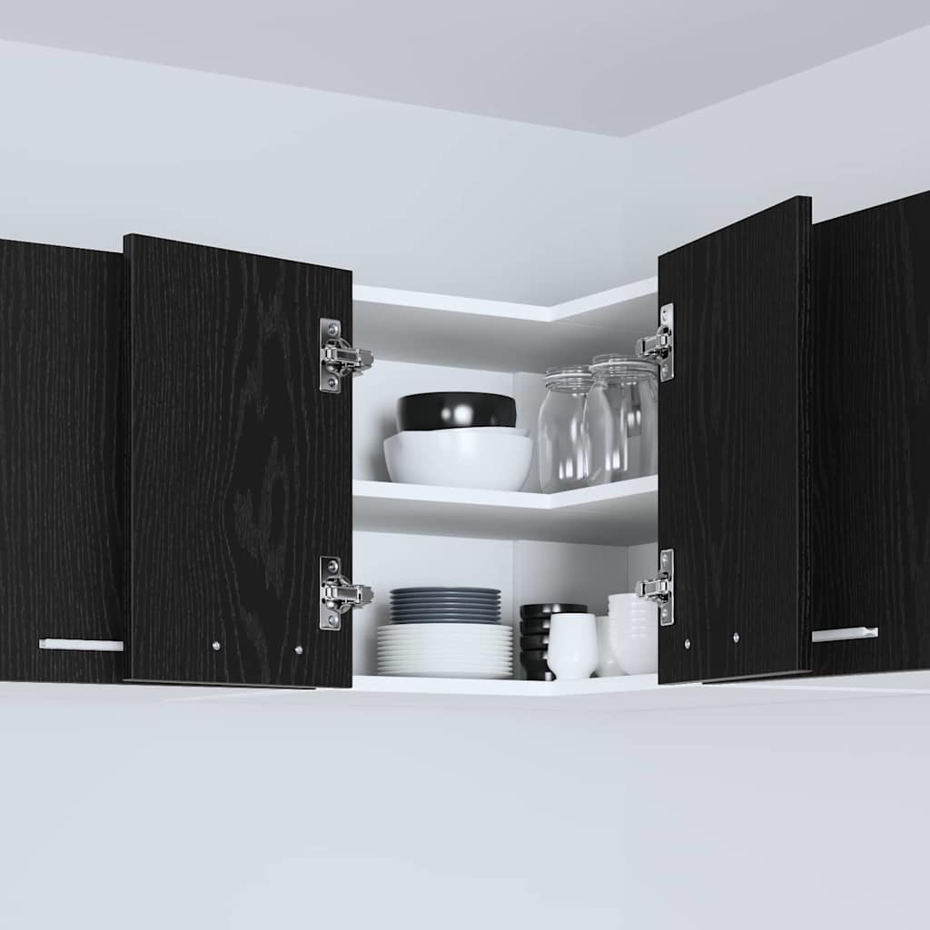 Hängeschrank Schwarze Eiche und Weiß 57 x 57 x 40 cm