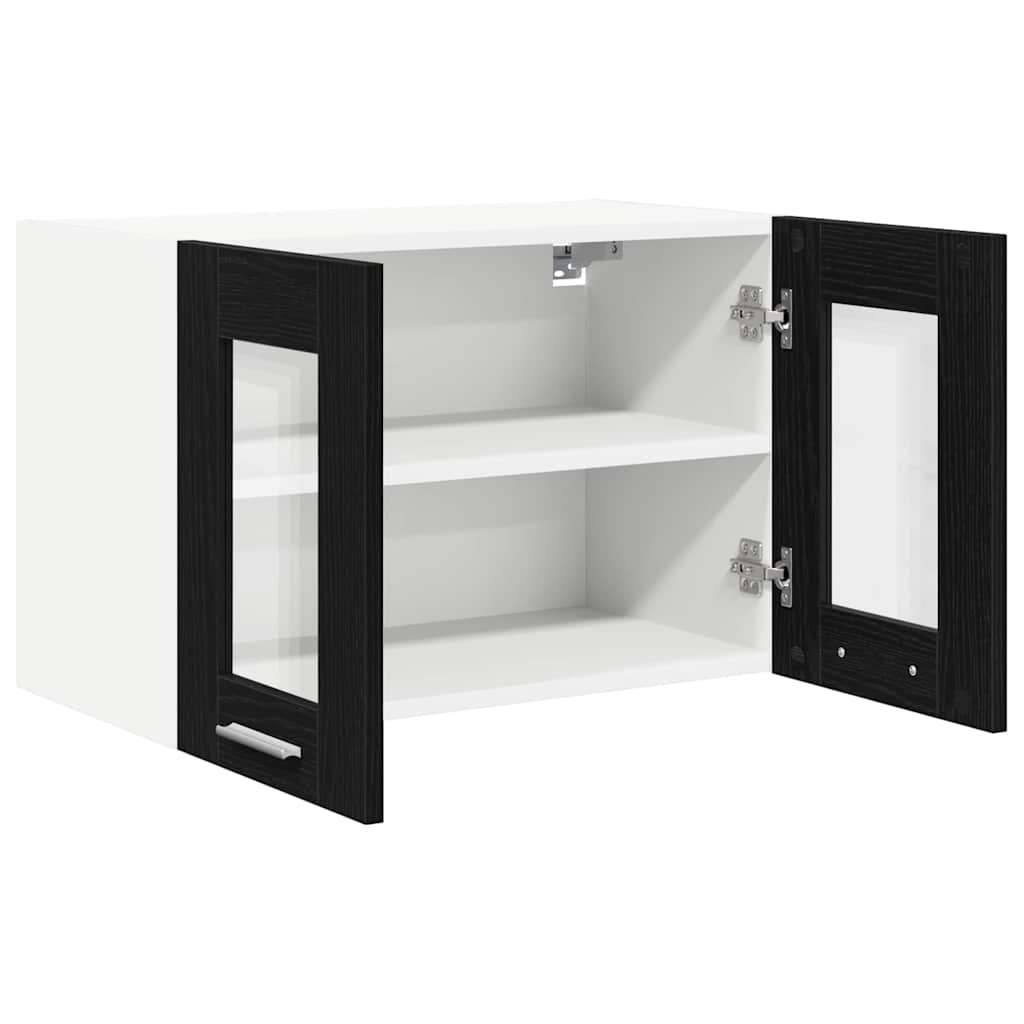 Hängeschrank mit Tür 2 pcs Schwarz Eichen-Optik 60 x 31 x 40 cm