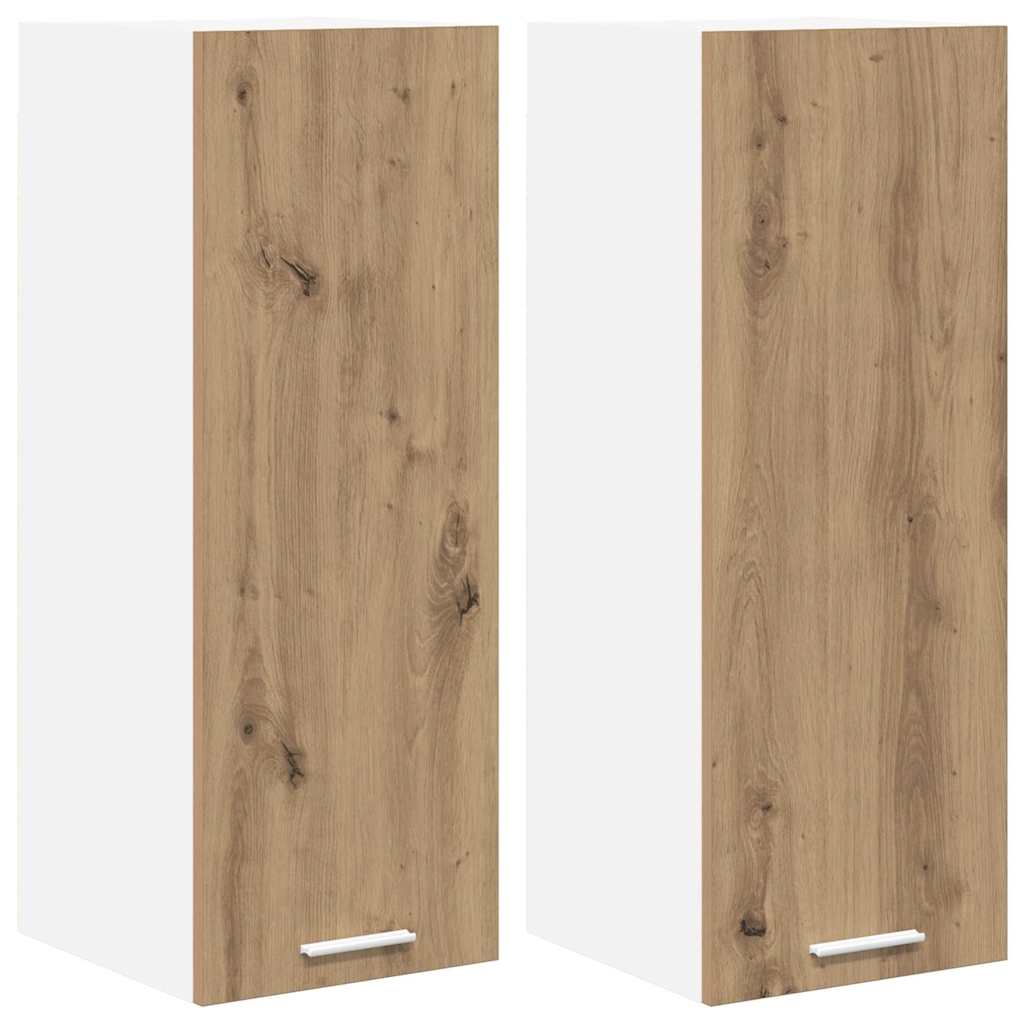 Hängeschrank 2 pcs Artisan-Eiche und Weiß 30 x 31 x 80 cm