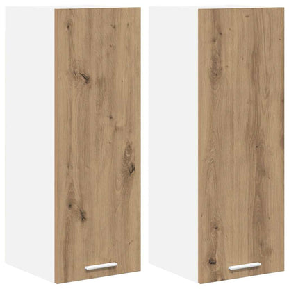 Hängeschrank 2 pcs Artisan-Eiche und Weiß 30 x 31 x 80 cm