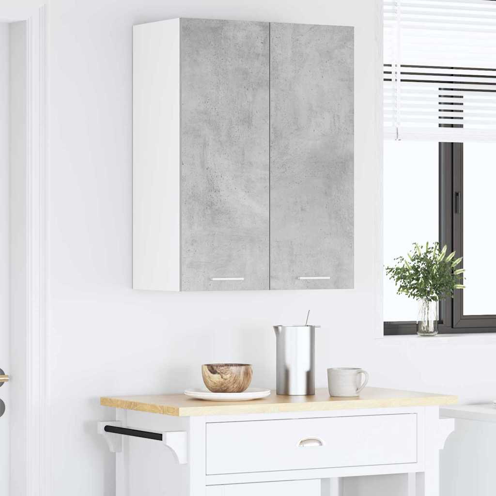 Hängeschrank mit Tür Beton Grau 60 x 31 x 80 cm Holzwerkstoff