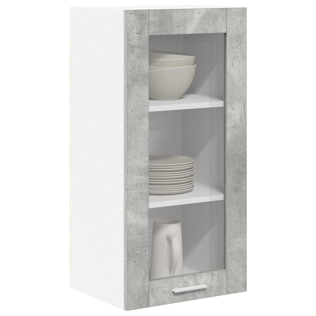 Hängeschrank mit Tür Beton Grau 40 x 31 x 80 cm Holzwerkstoff