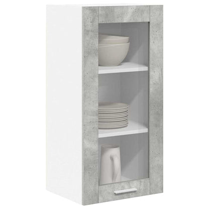 Hängeschrank mit Tür Beton Grau 40 x 31 x 80 cm Holzwerkstoff