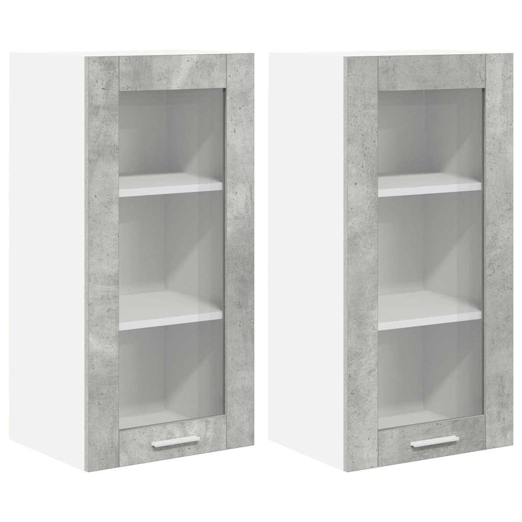 Hängeschrank 2 pcs Beton Grau 40 x 31 x 80 cm Holzwerkstoff