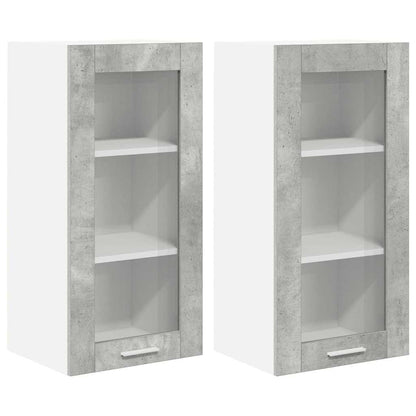 Hängeschrank 2 pcs Beton Grau 40 x 31 x 80 cm Holzwerkstoff
