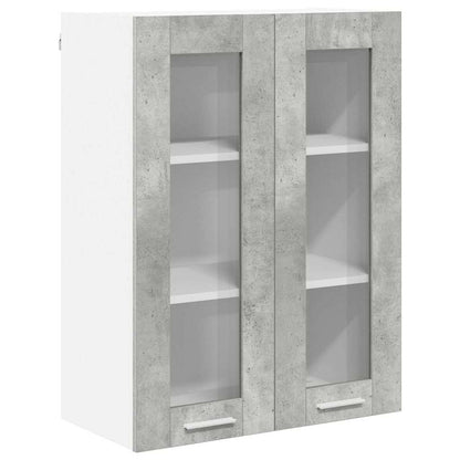 Hängeschrank mit Tür Beton Grau 60 x 31 x 80 cm Holzwerkstoff