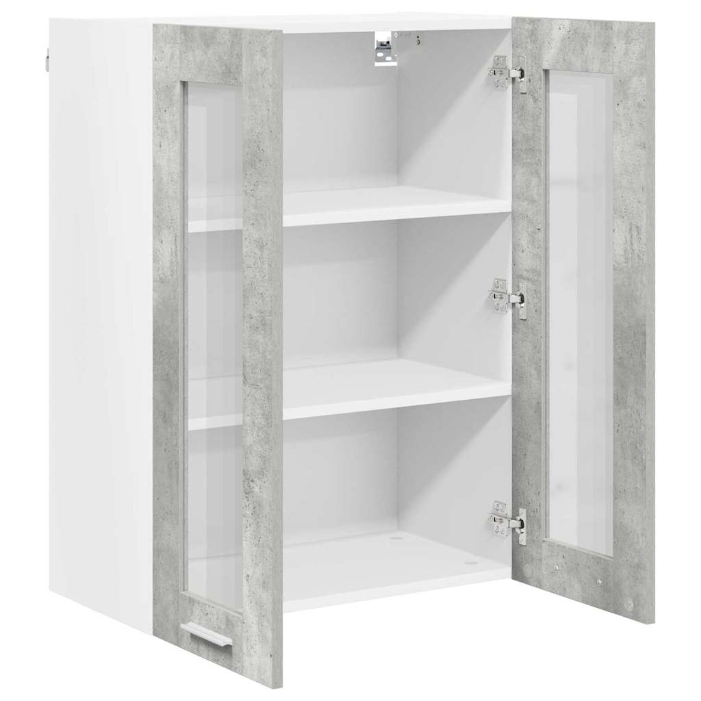 Hängeschrank mit Tür Beton Grau 60 x 31 x 80 cm Holzwerkstoff