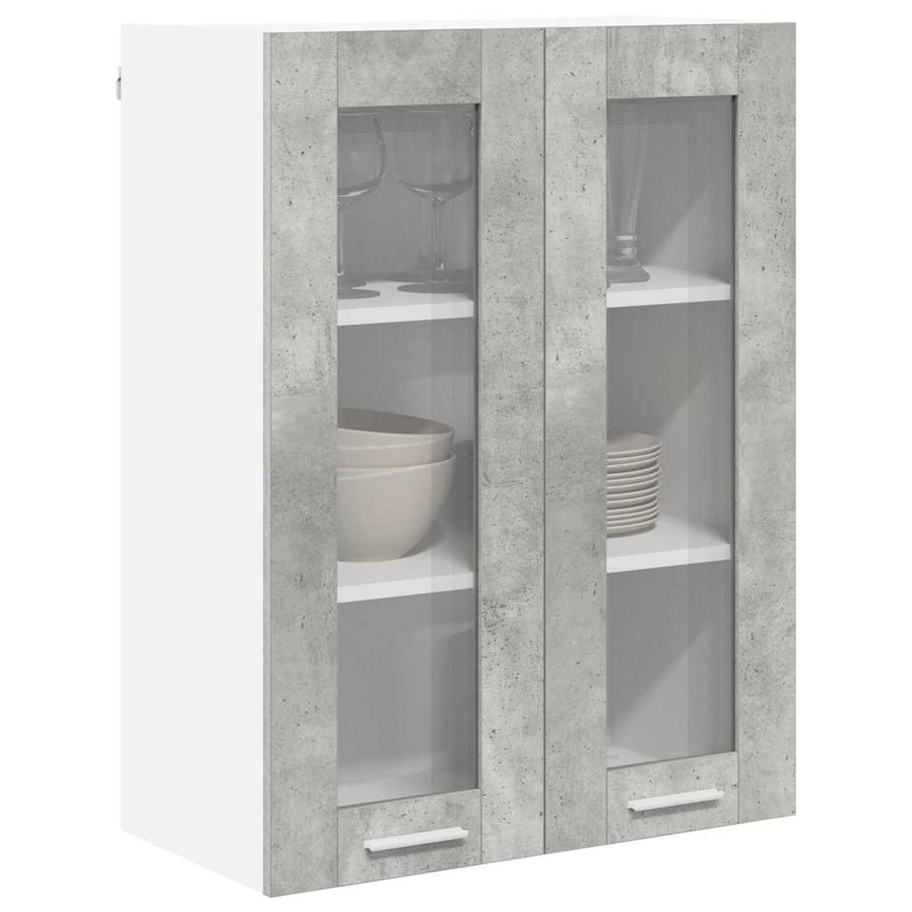 Hängeschrank mit Tür Beton Grau 60 x 31 x 80 cm Holzwerkstoff