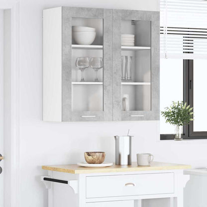 Hängeschrank mit Tür Beton Grau 80 x 31 x 80 cm Holzwerkstoff